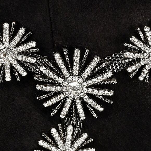 Schutz Teia Embellished Harness Suede Black Ankle Boots Size 6.5 - Picture 8 of 16